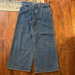 Share SLVRLAKE Taylor Wide Leg Jeans in Sweet Memory Size 31 MSRP $329 Raw Waist